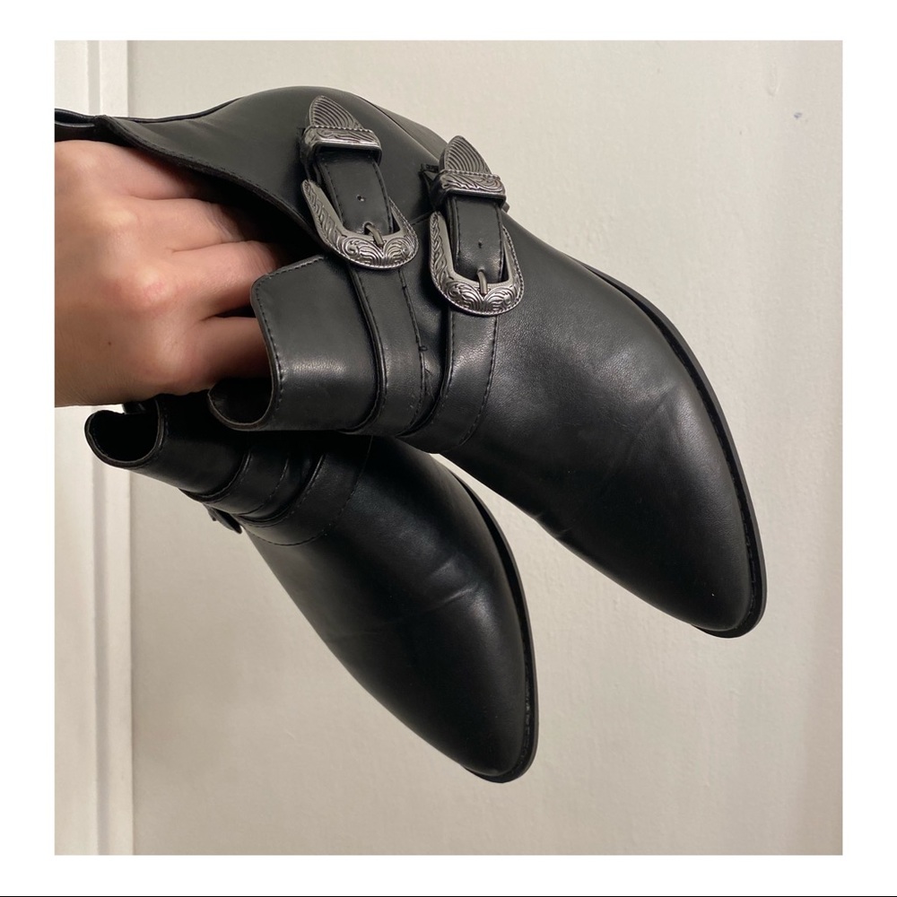 !! SOLD !! Forever 21 Buckle Biker Ankle Booties - Picture 3 of 5